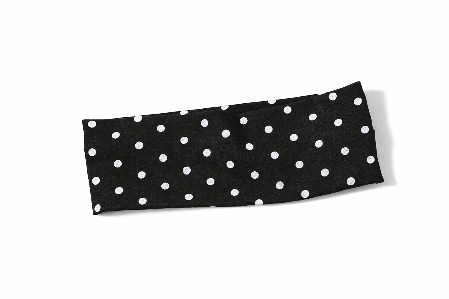 Black + White polka dot headband