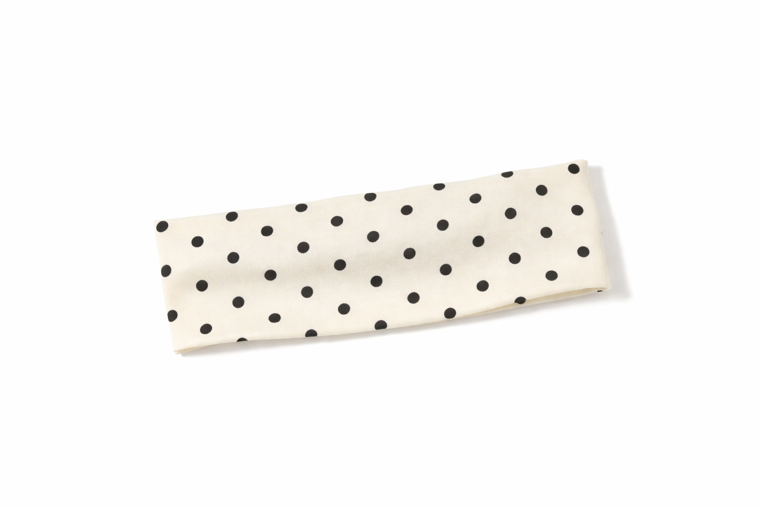 Cream + black polka dot headband